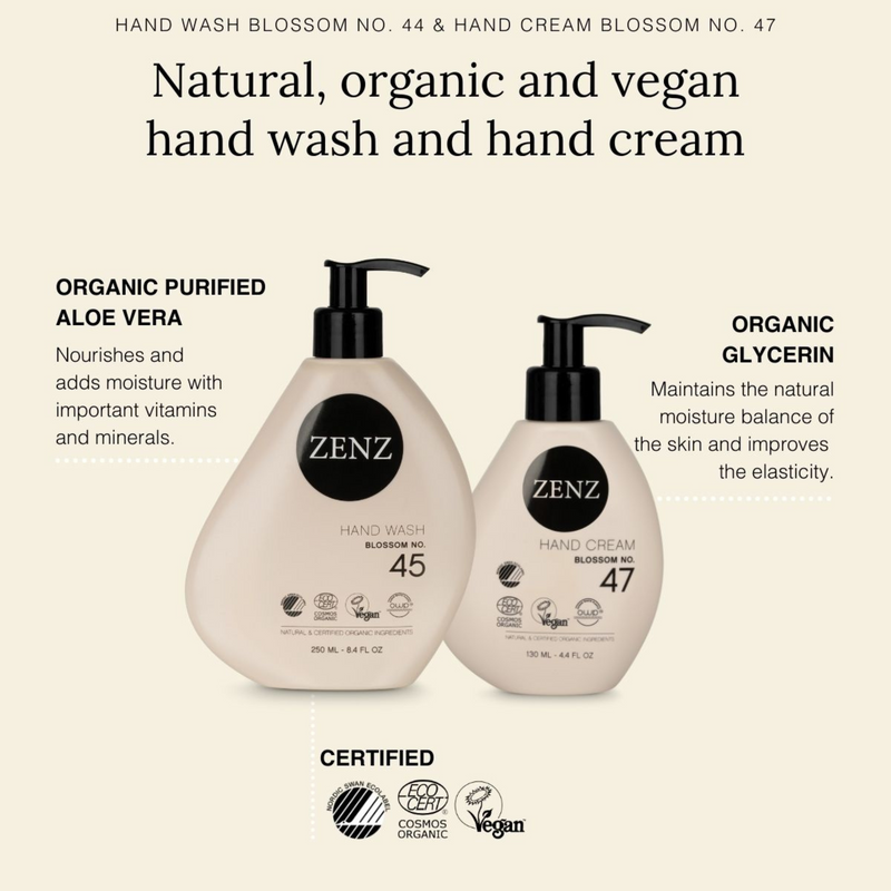 Organic Hand wash and hand cream with a floral scent. | ZENZ Organic